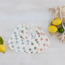 Lässig Slabbetje Newborn 3 Stuks - Happy Fruits - Light Blue New