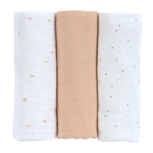 Lässig Swaddle & Burp L Multidoek - GOTS - 3pcs - 85 x 85 cm - Leave Olive Discount