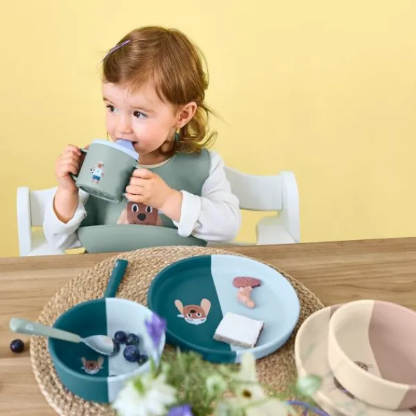 Lässig Tiny Team Cat Bord - Siliconen - Roze