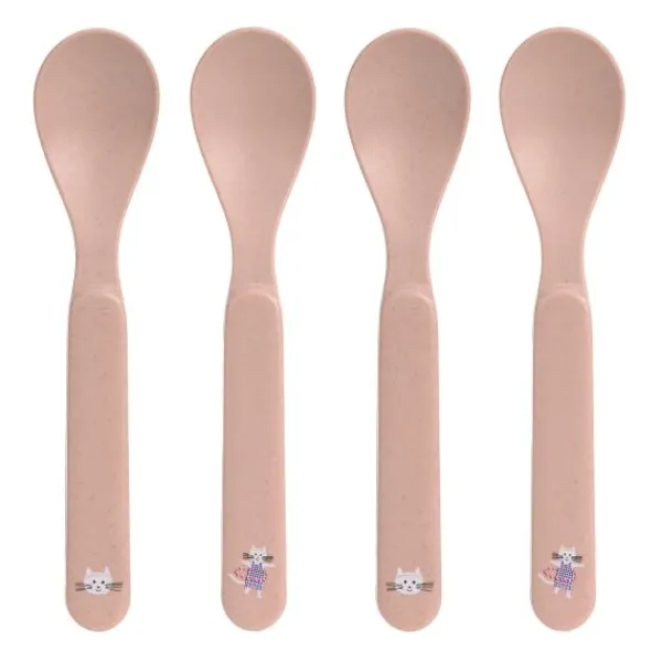 Lässig Tiny Team Cat Lepels - 4 Stuks - PP/Cellulose - Roze Best