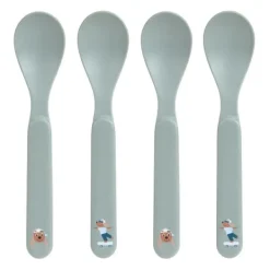 Lässig Tiny Team Dog Lepels - 4 Stuks - PP/Cellulose - Blauw Outlet