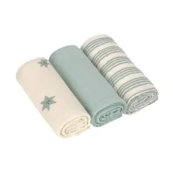 Lässig Tiny Team Swaddle & Burp Doeken - 3 Stuks - 60 x 60 cm - Granite Green New