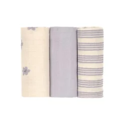 Lässig Tiny Team Swaddle & Burp Doeken - 3 Stuks - 60 x 60 cm - Pastel Lila Sale