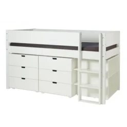 Manis-h ARN Combinatie Halfhoog Bed Met Lattenbodem En Extra Opbergruimte - 90 x 200 cm Online