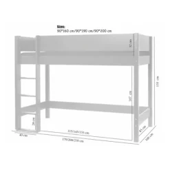 Manis-h ASK Combinatie Hoogslaper Met Lattenbodem - 90 x 200 cm Outlet