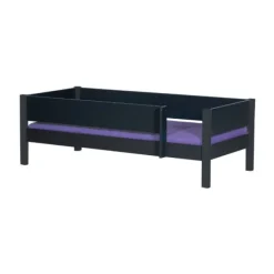 Manis-h Bed Met Uitvalbeveiliging Rondom Antraciet 90 x 200 cm New