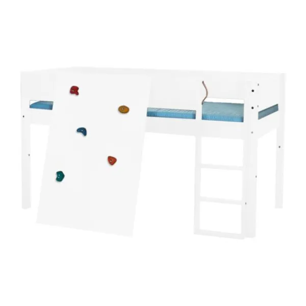 Manis-h BORR Combinatie Halfhoogslaper Met Lattenbodem En Klimwand - 90 x 200 cm New