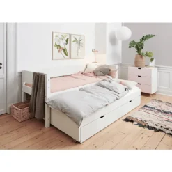 Manis-h Combinatiebed Met Lattenbodem En Lades - LUNA - 90x200 cm Clearance