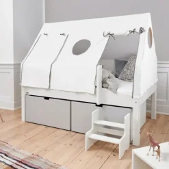 Manis-h Combinatiebed Met Lattenbodem En Hoge Lades - NANNA - 90x200 cm New