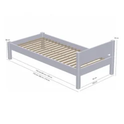 Manis-h Combinatiebed Met Lattenbodem En Hoofdbord - TRITON - 90x160 cm Hot