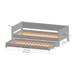 Manis-h Combinatiebed Met Lattenbodem - LIV - 90x200 cm Best