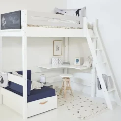 Manis-h FENRIS Combi Hoogslaper Met Lattenbodem - 90 x 160 cm Clearance