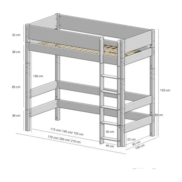 Manis-h GEFION Combi Hoogslaper - 90 x 160 cm Best