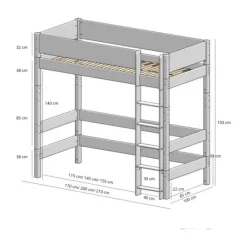 Manis-h GEFION Combinatie Hoogslaper - 90 x 200 cm