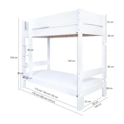 Manis-h MAIA Combinatie Hoog Stapelbed Met Lattenbodem - 90 x 200 cm Hot