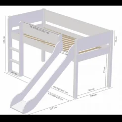 Manis-h VILDE Combinatie Halfhoogslaper Met Lattenbodem - 90 x 160 cm Outlet