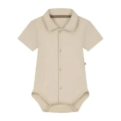Mats & Merthe Lasse Romper met Korte Mouw - 1 Mnd - Buttermilk New