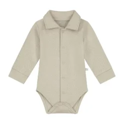 Mats & Merthe Noah Romper Met Kraag Lange Mouw light Brown 1 Mnd Outlet