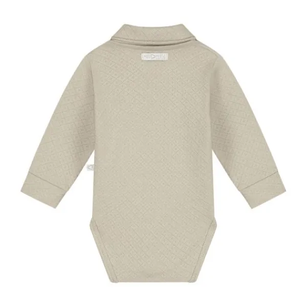 Mats & Merthe Noah Romper Met Kraag Lange Mouw light Brown 3 Mnd Sale