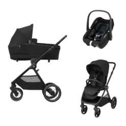 Maxi-Cosi Oxford+ Kinderwagen 3-in-1 - Twillic Graphite | Maxi-Cosi Pebble S Autostoeltje - Tonal Black Best