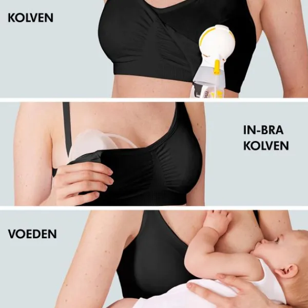 Medela 3-in-1 Borstvoedings- en Kolfbeha - Mt. S - Zwart Clearance