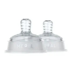 Mepal Mio Flesspeen Medium Flow - 2 Stuks - Helder Hot