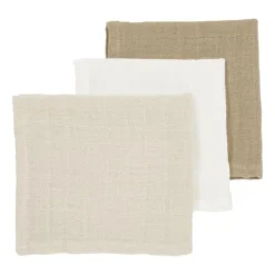 Meyco Baby Hydrofiele Monddoekjes - 3 Stuks - Offwhite/Soft Sand/Taupe New