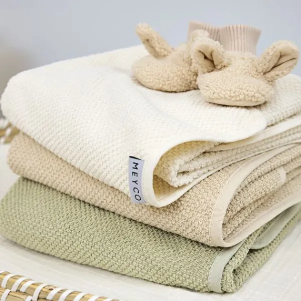 Meyco Baby Popcorn Badcape - 75 x 75 cm - Soft Olive Discount