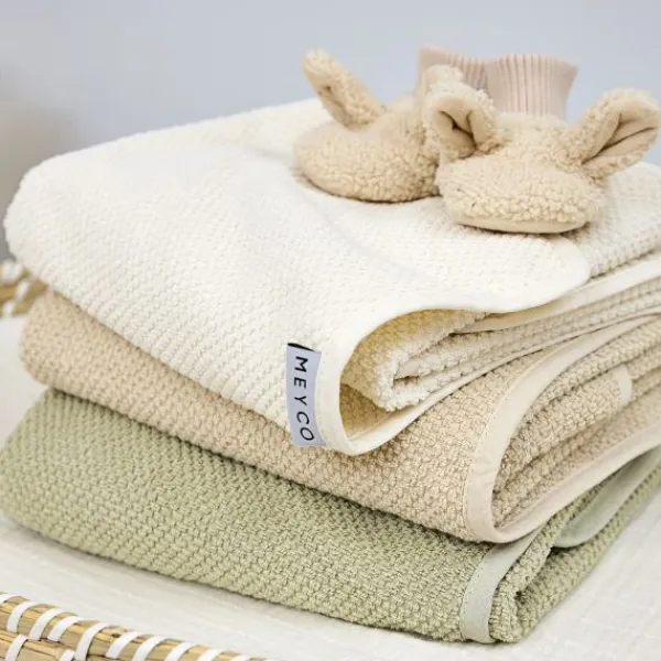 Meyco Baby Popcorn Badcape - 75 x 75 cm - Soft Olive Discount