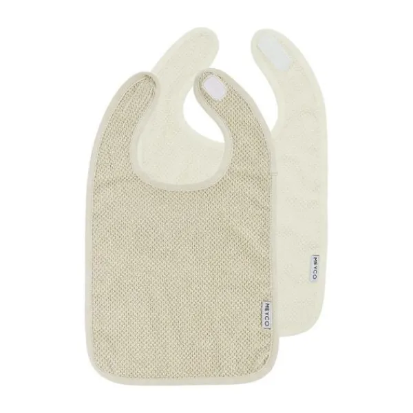 Meyco Baby Popcorn Slab met Klittenband - 2-Pack - Naturel/Soft Olive Discount