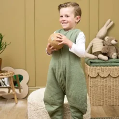 Meyco Baby Slaapzak Jumper Winter Hydrofiel Uni - Pre-Washed Olive Green - 92 cm Outlet