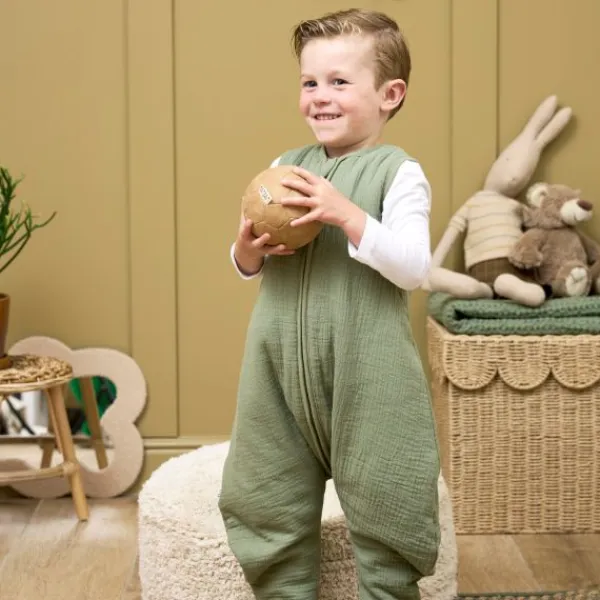 Meyco Baby Slaapzak Jumper Winter Hydrofiel Uni - Pre-Washed Olive Green - 92 cm Outlet