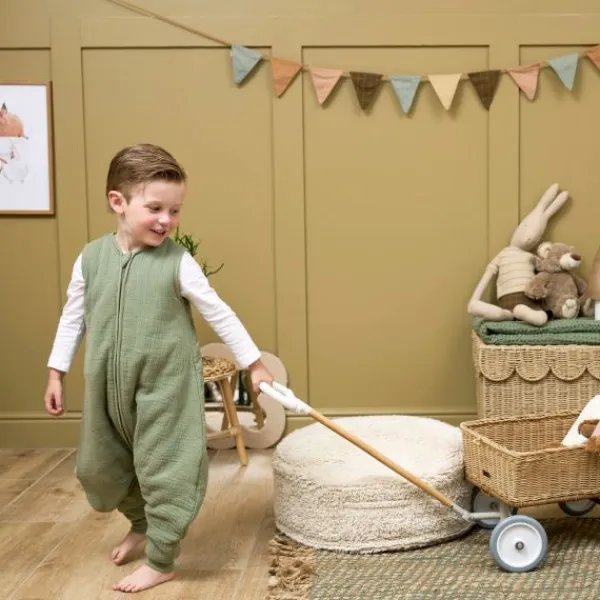 Meyco Baby Slaapzak Jumper Winter Hydrofiel Uni Pre-Washed Olive Green 80 cm New