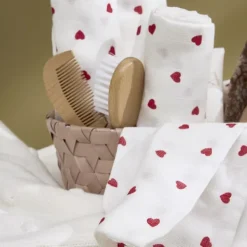 Meyco Baby Sweet Heart Hydrofiele Doeken - 70 x 70 cm - 3-Pack - Red Discount