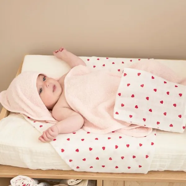 Meyco Baby Sweet Heart Hydrofiele Doeken - 70 x 70 cm - 3-Pack - Red Discount