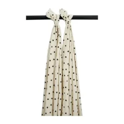 Meyco Baby Sweet Heart Swaddles - 2-Pack - Soft Sand/Black - 120x120 cm