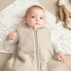 Meyco Baby Uni Baby Slaapzak Gevoerd - 110cm Pre-Washed Hydrofiel - Sand Sale