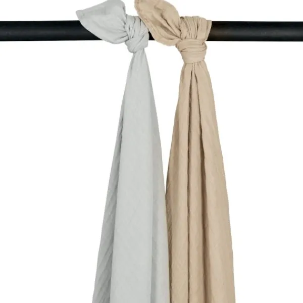 Meyco Baby Uni Inbakerdoek - 2 Stuks - Soft Sand/Greige Hot