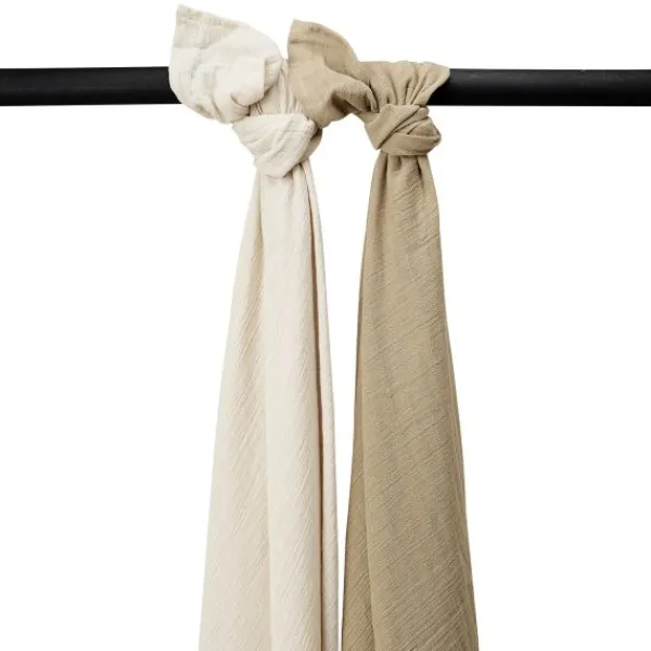 Meyco Baby Uni Inbakerdoek - 2 Stuks - Soft Sand/Greige Hot