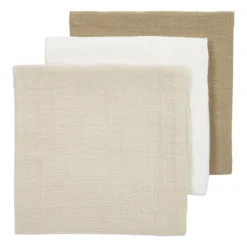 Meyco Baby Uni Pre-Washed Hydrofiele Doeken – 3 Stuks/70x70 cm - Offwhite/Soft Sand/Taupe Discount