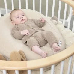 Meyco Baby Uni Relaxhoes Voedingskussen - Pre-Washed Hydrofiel - Soft Olive Outlet