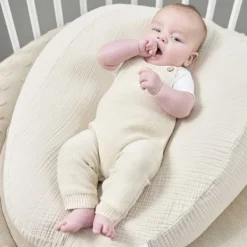 Meyco Baby Uni Relaxhoes Voedingskussen - Pre-Washed Hydrofiel - Soft Olive Outlet