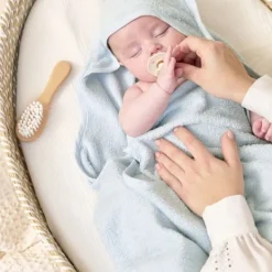 Meyco Baby Wavy badcape - 80 x 80 cm - Badstof - Grey Blue Discount