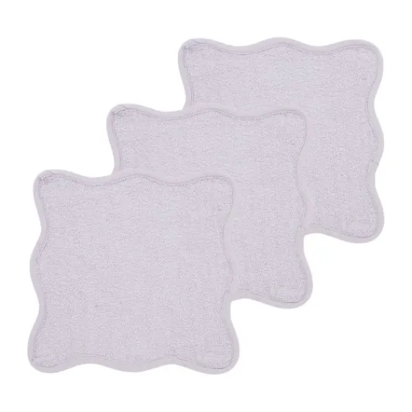 Meyco Baby Wavy Monddoekjes - 3 Stuks - 30 x 30 cm - Badstof - Soft Lavender