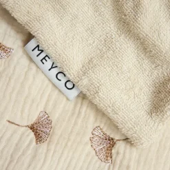 Meyco Deken Borduur Pre-Washed - Ginkgo - Soft Sand - 100 x 150 cm New