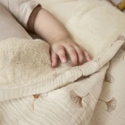 Meyco Deken Borduur Pre-Washed - Ginkgo - Soft Sand - 100 x 150 cm New