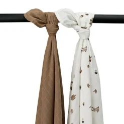 Meyco Forest Animals Swaddle - 2 Stuks - Toffee Online