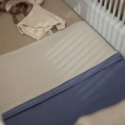 Meyco Gebreide Jacquard Flannel Deken - Pure - 100x150 cm - Pure Indigo Outlet