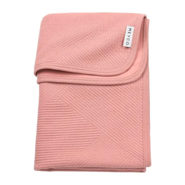 Meyco Gebreide Jacquard Flannel Deken - Pure - 100x150 cm - Pure Indigo Outlet