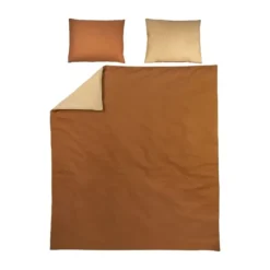 Meyco Home Dekbedovertrek Uni Camel / Warm Sand 200 x 200 / 220 cm Best